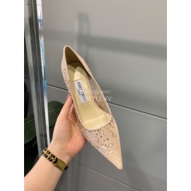 Jimmy Choo Elegant Lace Pointed High Heels For Women Apricot