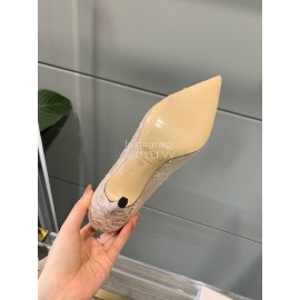 Jimmy Choo Elegant Lace Pointed High Heels For Women Apricot