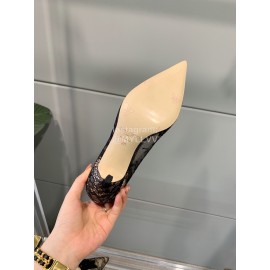 Jimmy Choo Elegant Lace Pointed High Heels For Women Black