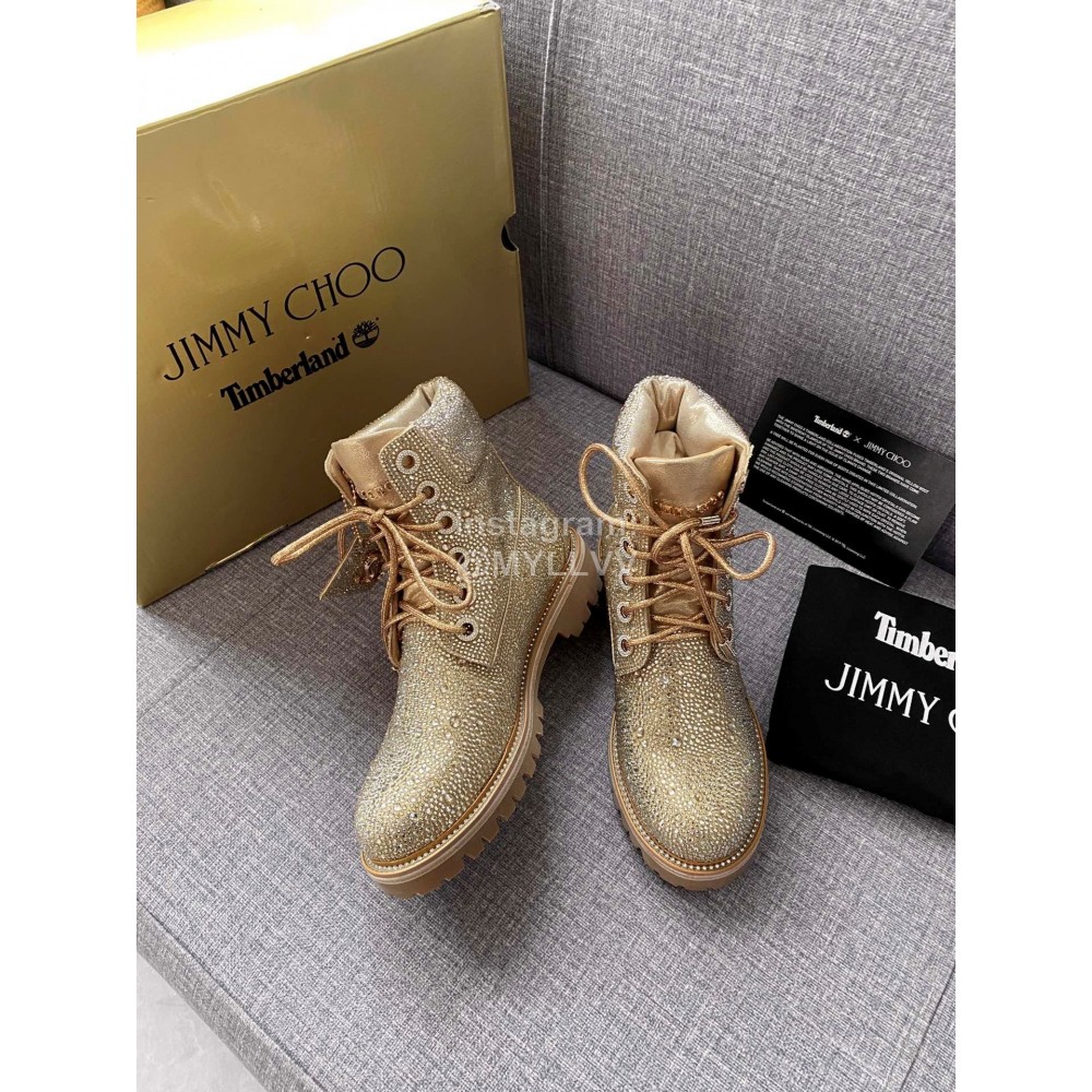 Jimmy Choo Co Branded Timberland Autumn Winter Martin Boots For Women Gold