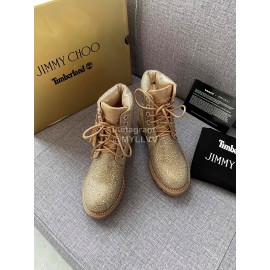 Jimmy Choo Co Branded Timberland Autumn Winter Martin Boots For Women Gold