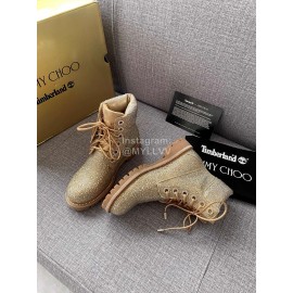 Jimmy Choo Co Branded Timberland Autumn Winter Martin Boots For Women Gold
