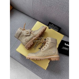 Jimmy Choo Co Branded Timberland Autumn Winter Martin Boots For Women Gold