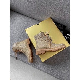 Jimmy Choo Co Branded Timberland Autumn Winter Martin Boots For Women Gold