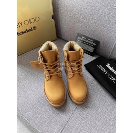 Jimmy Choo Co Branded Timberland Autumn Winter Martin Boots For Women Brown