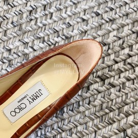 Jimmy Choo Fashion Leather Pointed High Heels For Women Brown