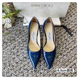 Jimmy Choo Fashion Leather Pointed High Heels For Women Blue