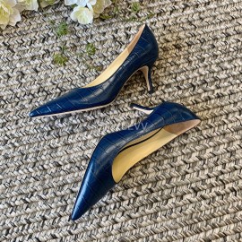 Jimmy Choo Fashion Leather Pointed High Heels For Women Blue