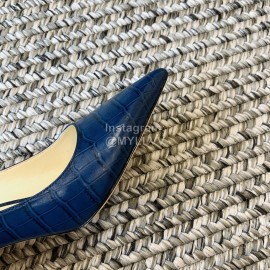 Jimmy Choo Fashion Leather Pointed High Heels For Women Blue