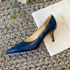 Jimmy Choo Fashion Leather Pointed High Heels For Women Blue