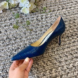Jimmy Choo Fashion Leather Pointed High Heels For Women Blue