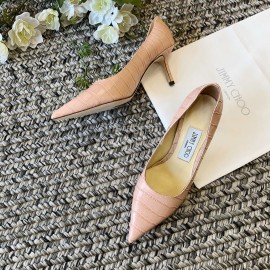Jimmy Choo Fashion Leather Pointed High Heels For Women Pink