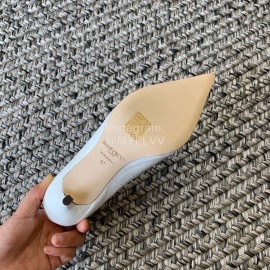 Jimmy Choo New Leather Pointed High Heels For Women White