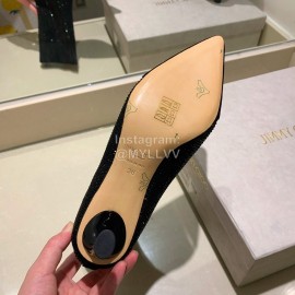 Jimmy Choo Autumn Winter Blingbling Knitted High Heel Boots For Women Black