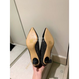 Jimmy Choo Autumn Winter Blingbling Knitted High Heel Boots For Women Silver