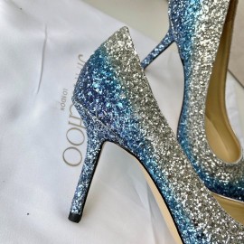 Jimmy Choo Fashion Blingbling Pointed High Heels For Women Blue