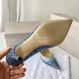 Jimmy Choo Fashion Blingbling Pointed High Heels For Women Blue