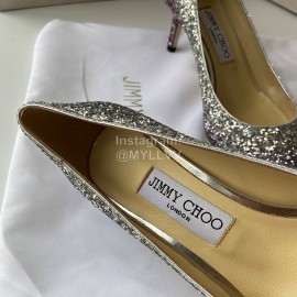 Jimmy Choo Fashion Purple Blingbling Pointed High Heels For Women 