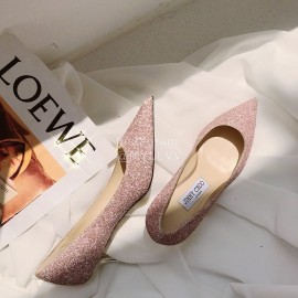 Jimmy Choo Fashion Blingbling Sheepskin Pointed High Heels For Women Pink