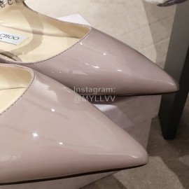 Jimmy Choo Fashion  Diamond Leather Pointed Flat Heel Sandals For Women 