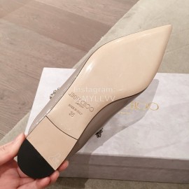 Jimmy Choo Fashion  Diamond Leather Pointed Flat Heel Sandals For Women 