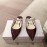 Jimmy Choo Fashion  Diamond Leather Pointed Flat Heel Sandals For Women Brown
