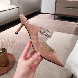 Jimmy Choo Fashion Diamond Leather Pointed High Heel Sandals For Women Pink