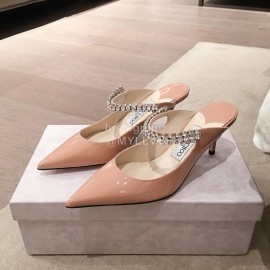 Jimmy Choo Fashion Diamond Leather Pointed High Heel Sandals For Women Pink