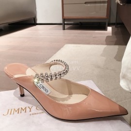 Jimmy Choo Fashion Diamond Leather Pointed High Heel Sandals For Women Pink