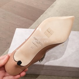 Jimmy Choo Fashion Diamond Leather Pointed High Heel Sandals For Women Pink