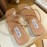 Jimmy Choo New Pearl Cowhide Flip Flops For Women Apricot