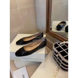 Jimmy Choo Autumn Patent Leather Flat Heels For Women Black