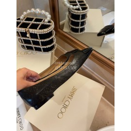 Jimmy Choo Autumn Patent Leather Flat Heels For Women Black