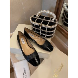Jimmy Choo Autumn Patent Leather Flat Heels For Women Black