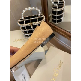 Jimmy Choo Autumn Patent Leather Flat Heels For Women Khaki