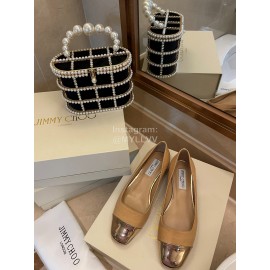 Jimmy Choo Autumn Patent Leather Flat Heels For Women Khaki