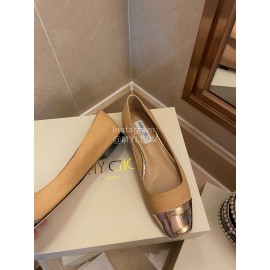 Jimmy Choo Autumn Patent Leather Flat Heels For Women Khaki