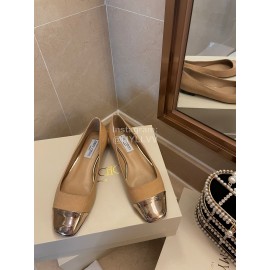 Jimmy Choo Autumn Patent Leather Flat Heels For Women Khaki