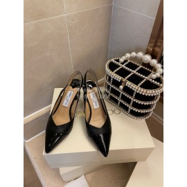 Jimmy Choo Autumn Patent Leather Pointed High Heels For Women Black