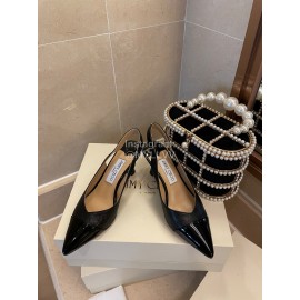 Jimmy Choo Autumn Patent Leather Pointed High Heels For Women Black