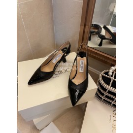 Jimmy Choo Autumn Patent Leather Pointed High Heels For Women Black