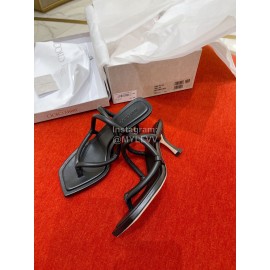 Jimmy Choo Fashion Sheepskin High Heeled Flip Flops For Women Black