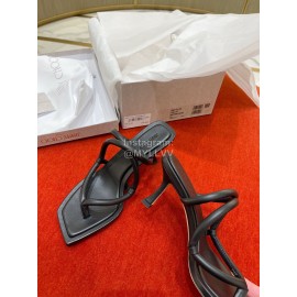 Jimmy Choo Fashion Sheepskin High Heeled Flip Flops For Women Black