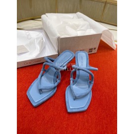 Jimmy Choo Fashion Sheepskin High Heeled Flip Flops For Women Blue