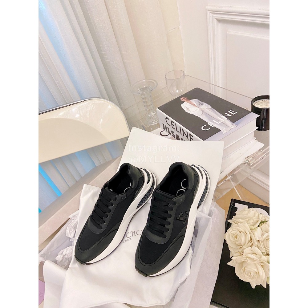 Jimmy Choo Fashion Cowhide Casual Sneakers For Women Black