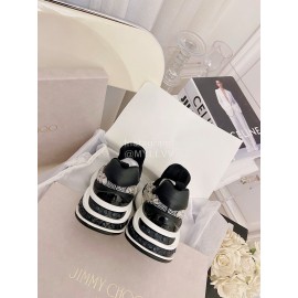 Jimmy Choo Fashion Cowhide Diamond Casual Sneakers For Women Black
