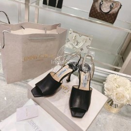 Jimmy Choo Napa Sheepskin High Heeled Sandals For Women Black 