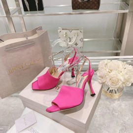 Jimmy Choo Napa Sheepskin High Heeled Sandals For Women Rose Red