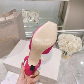 Jimmy Choo Napa Sheepskin High Heeled Sandals For Women Rose Red