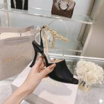 Jimmy Choo Black Napa Sheepskin High Heeled Sandals For Women 